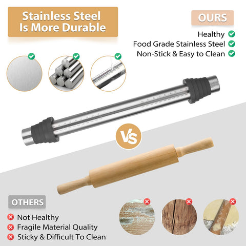 Folksy Super Kitchen seamless design reduces dough sticking