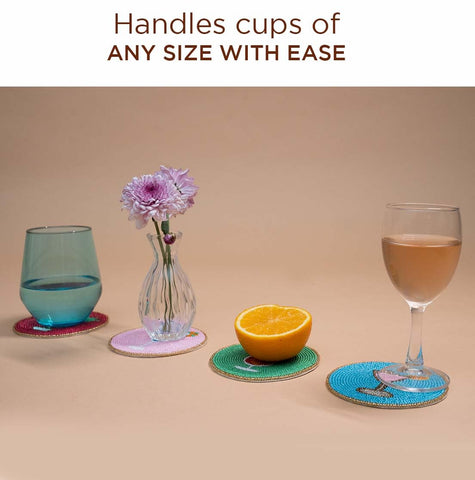 Folkulture-4-inch-coaster: perfect diameter for most cups and glasses.