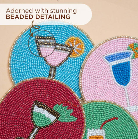 Folkulture-anti-slip-lined-coaster: secure grip to prevent spills on tables.