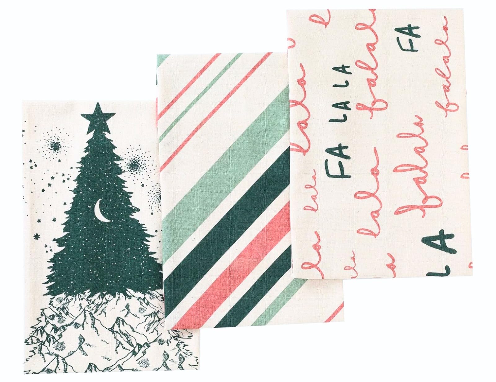 Folkulture Christmas tea towels Falala design in festive kitchen setting