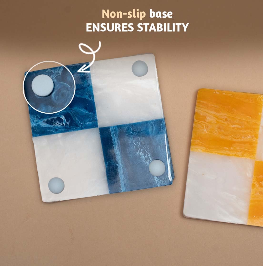 Folkulture coasters are water-resistant and easy to wipe clean after spills