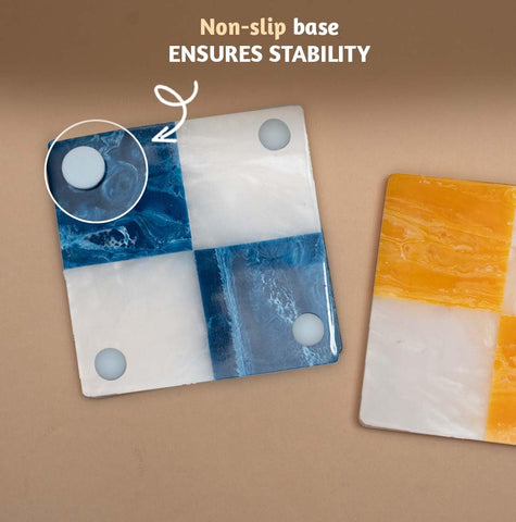 Folkulture coasters are water-resistant and easy to wipe clean after spills