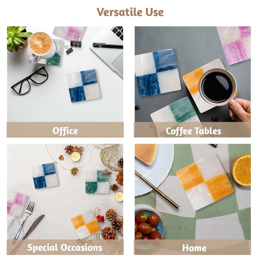 Folkulture coasters protect tabletops while adding a playful artisan touch