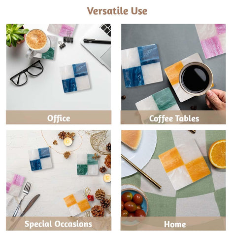 Folkulture coasters protect tabletops while adding a playful artisan touch