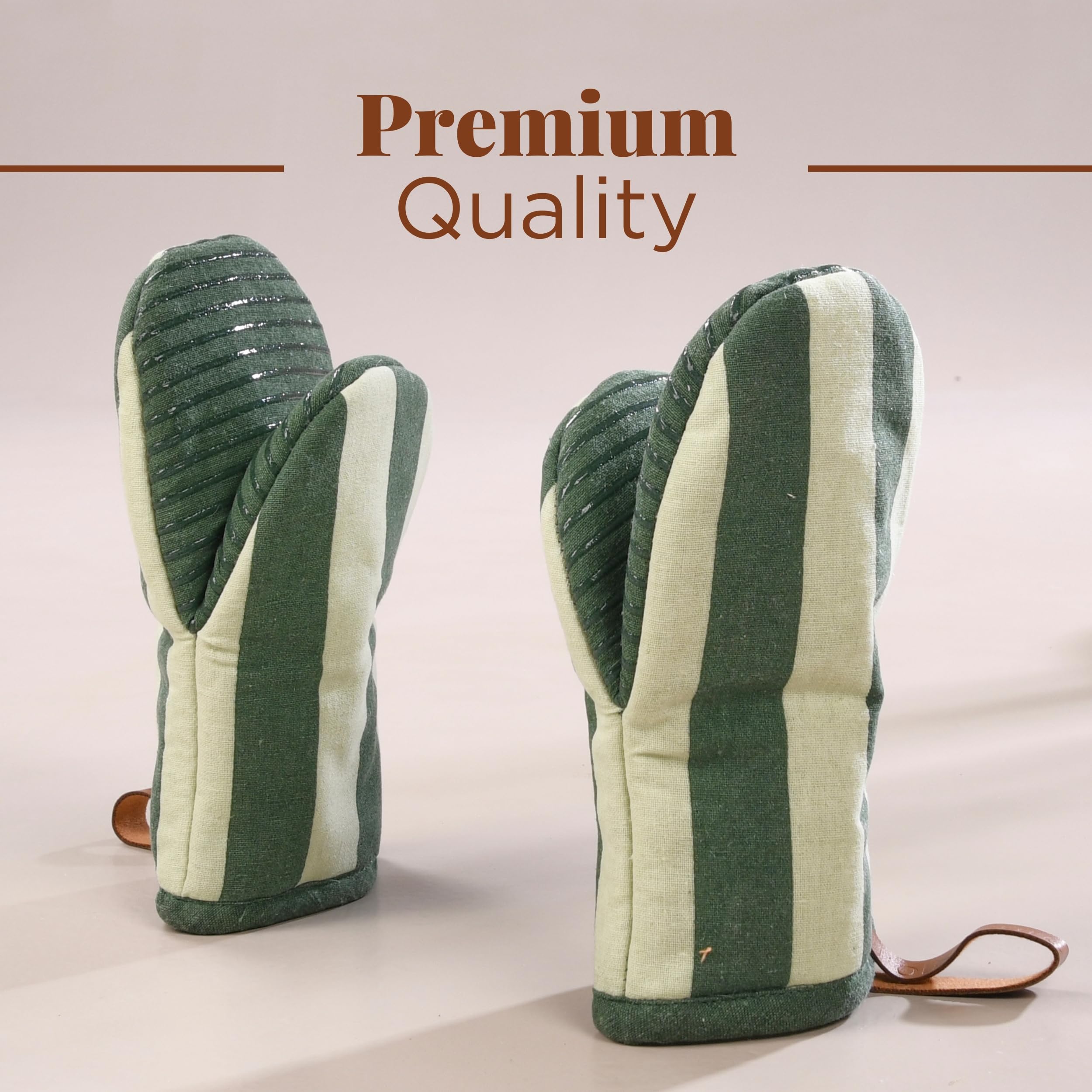 Folkulture heat-resistant mitts protect hands up to 500°F during cooking.