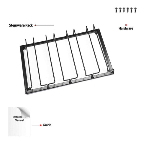 FOMANSH black-coated wine glass rack blends with kitchen decor under cabinet