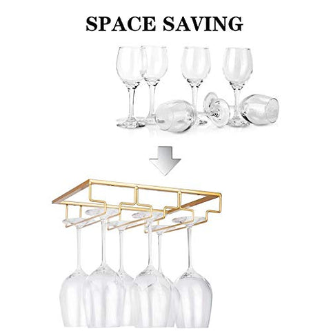 FOMANSH wine glass rack installation with included hardware for quick setup.