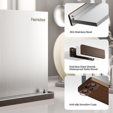 Fomidao kitchen setting with countertop storage keeps knives accessible and organized