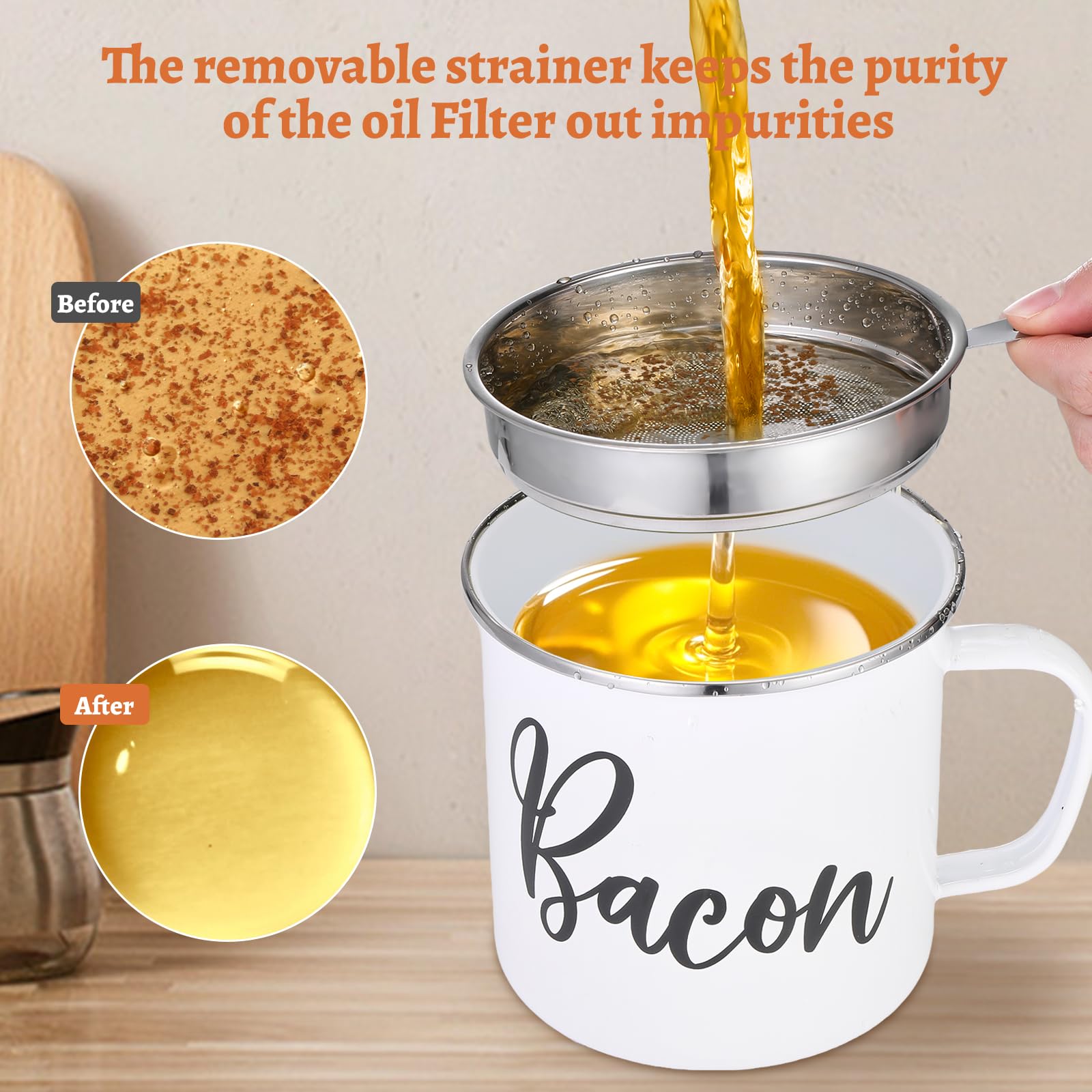 Fondpen 15oz grease saver for simple oil reuse.