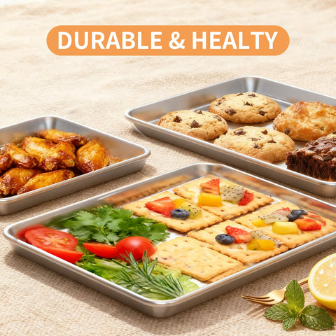 Fondpen baking sheet set 10.5x8x1 inch—compact tray for small batches
