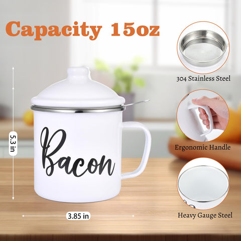 Fondpen enamel grease storage lid seals odors and dust.