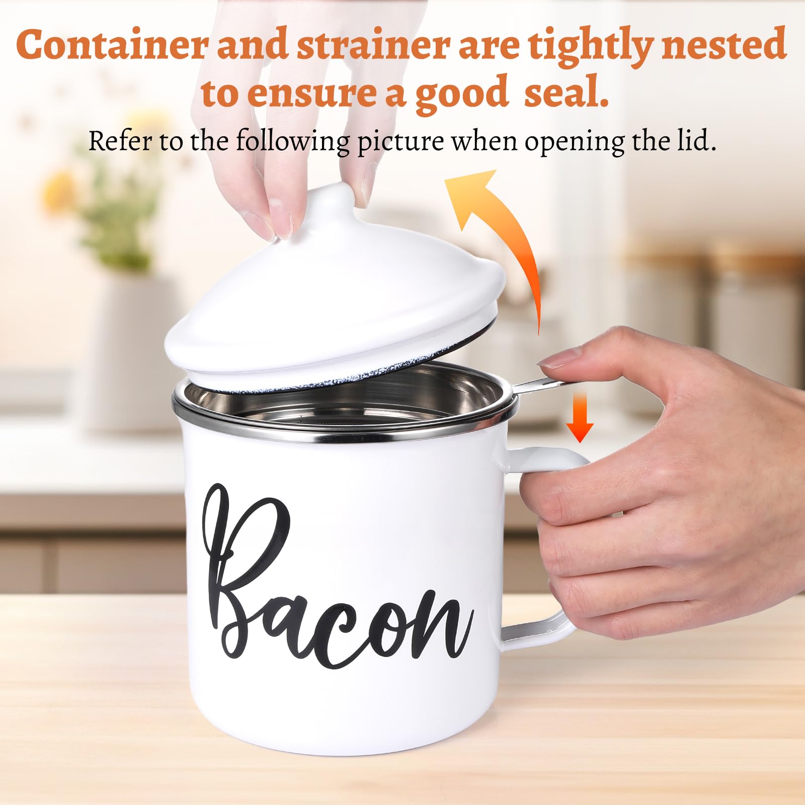 Fondpen stainless steel spoon facilitates scooping and straining.