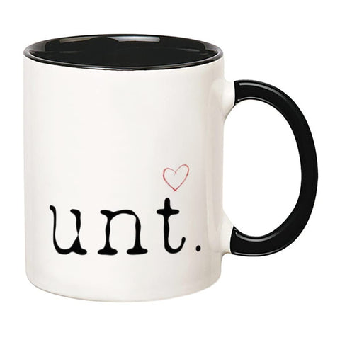 Fonhark Cunt Heart Mug back view, humorous statement for desk or kitchen