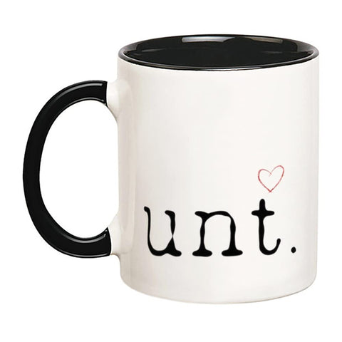 Fonhark Cunt Heart Mug front view, bold design for your morning coffee