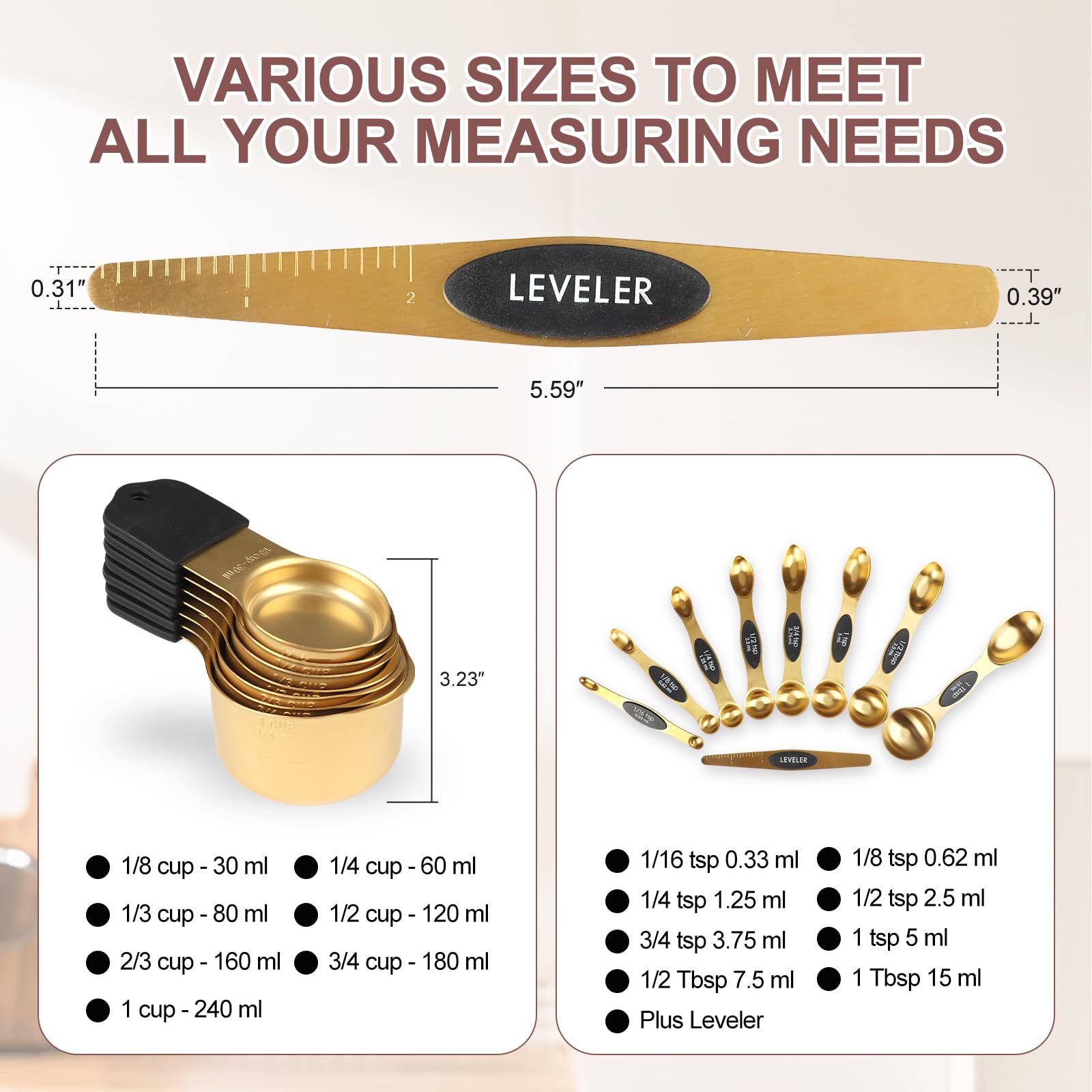 FONYA laser-etched dual markings stay legible for precise dry and liquid measures