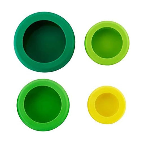 Food Huggers Hoan silicone set of 4 assorted sizes seals assorted leftovers effectively