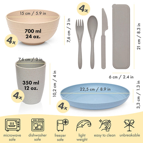 FOODLE Wheat Straw Dinnerware cup, microwave safe and easy to transport.