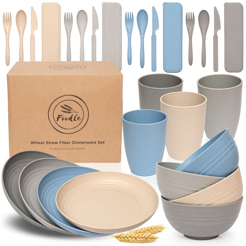 FOODLE Wheat Straw Dinnerware plate, durable and lightweight for daily meals.