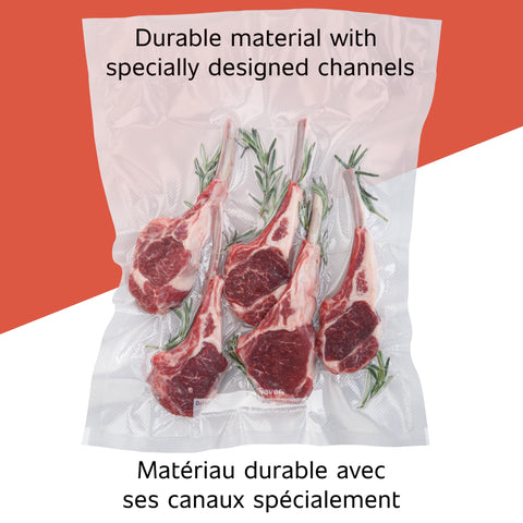 FoodSaver air-removal channels ensure a complete seal and reduced freezer burn.
