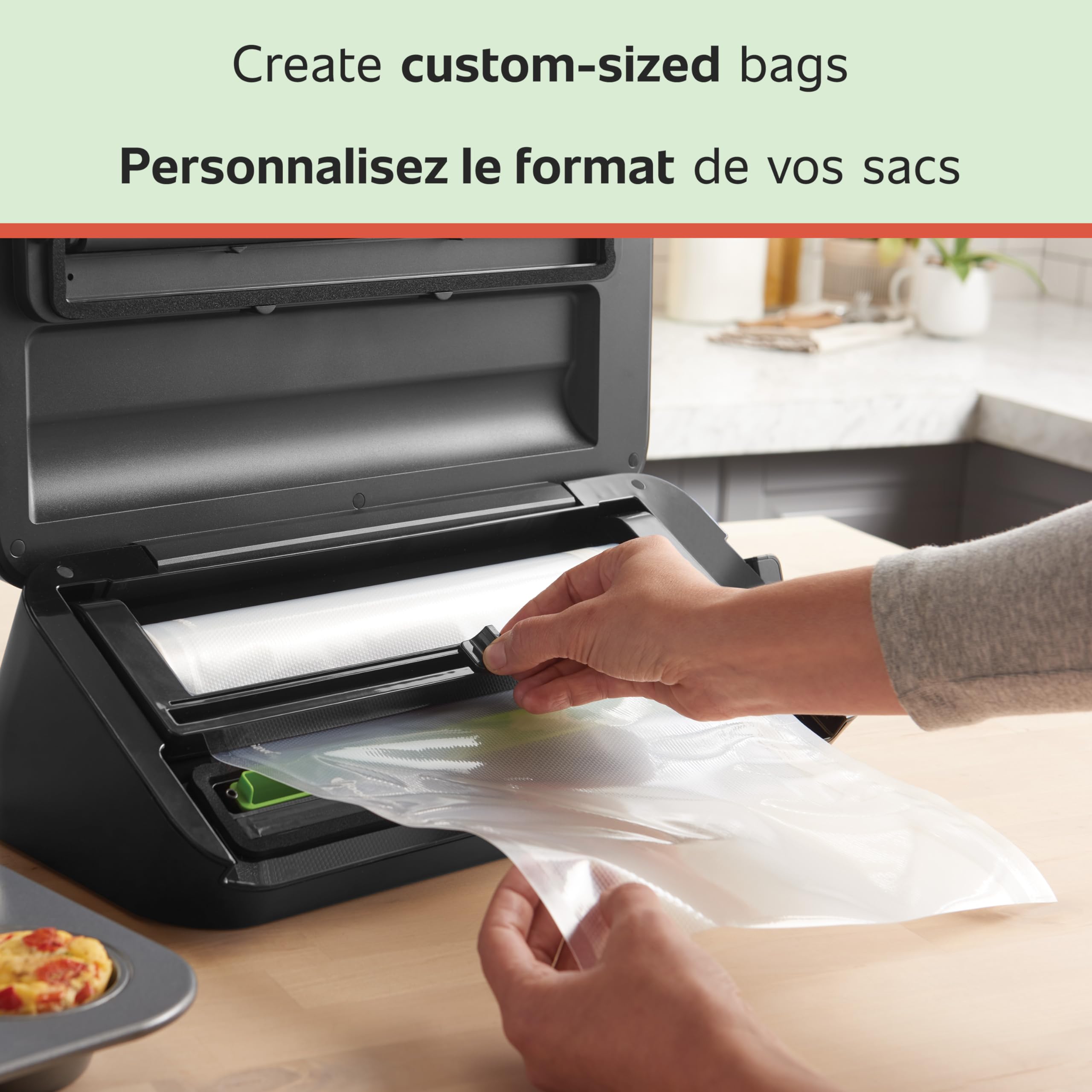 FoodSaver BPA-free multi-layer material helps preserve freshness and flavor.