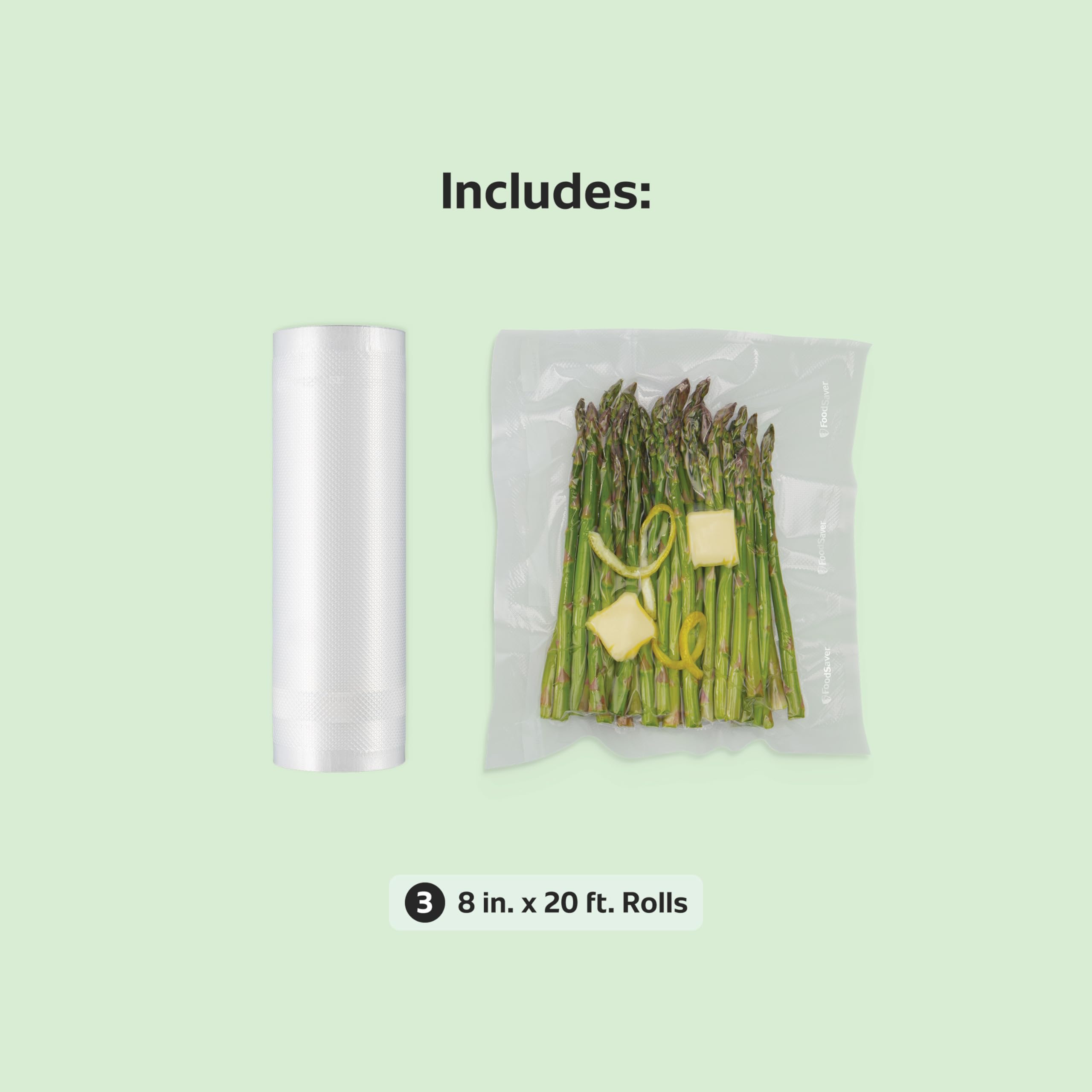 FoodSaver custom-fit bags boiling-safe for hot ingredient prep and transport.
