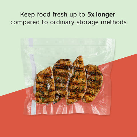 FoodSaver custom-fit bags sealing action demonstrates airtight protection for sous vide.