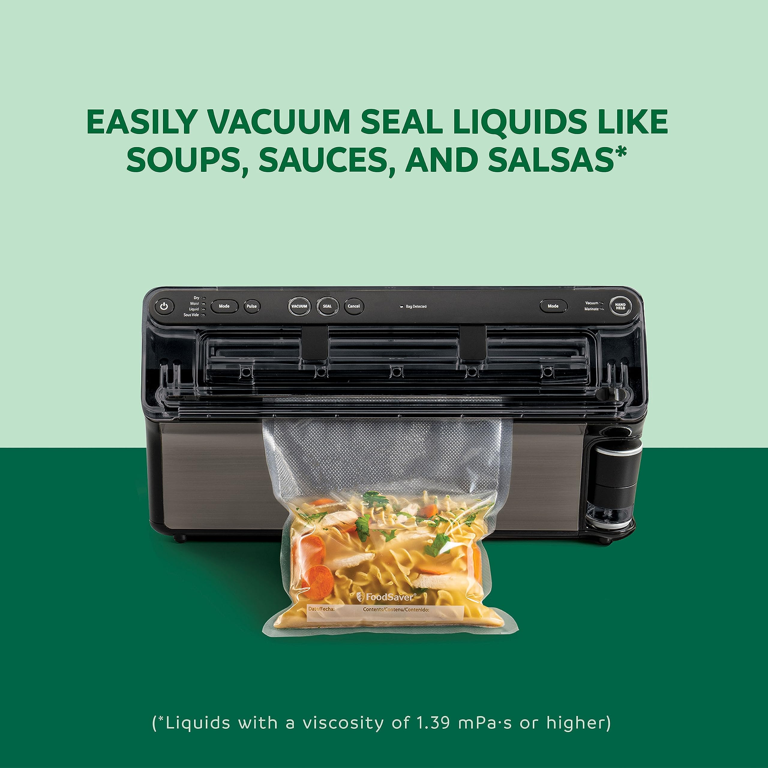 FoodSaver Elite Liquid+ 6 settings dial for versatile sealing.