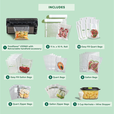 FoodSaver Elite Liquid+ wide sealing strip for precise bags.