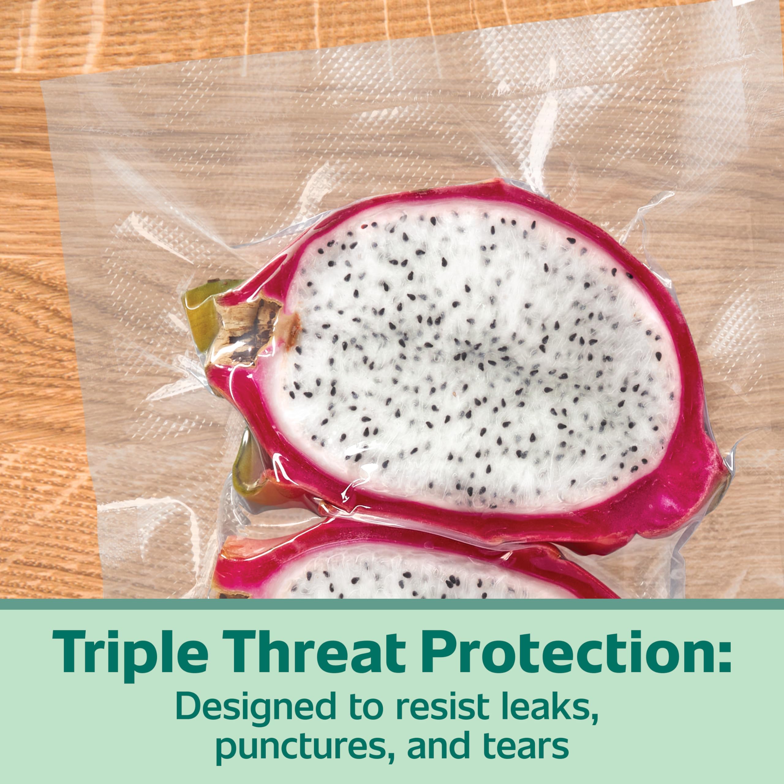 FoodSaver extended-freshness-quart-bags preserve flavors up to five times longer.