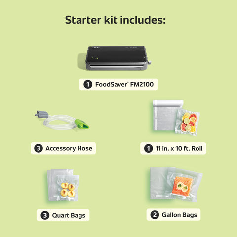 Kitchen scene shows long-term freezer storage benefits with FoodSaver.