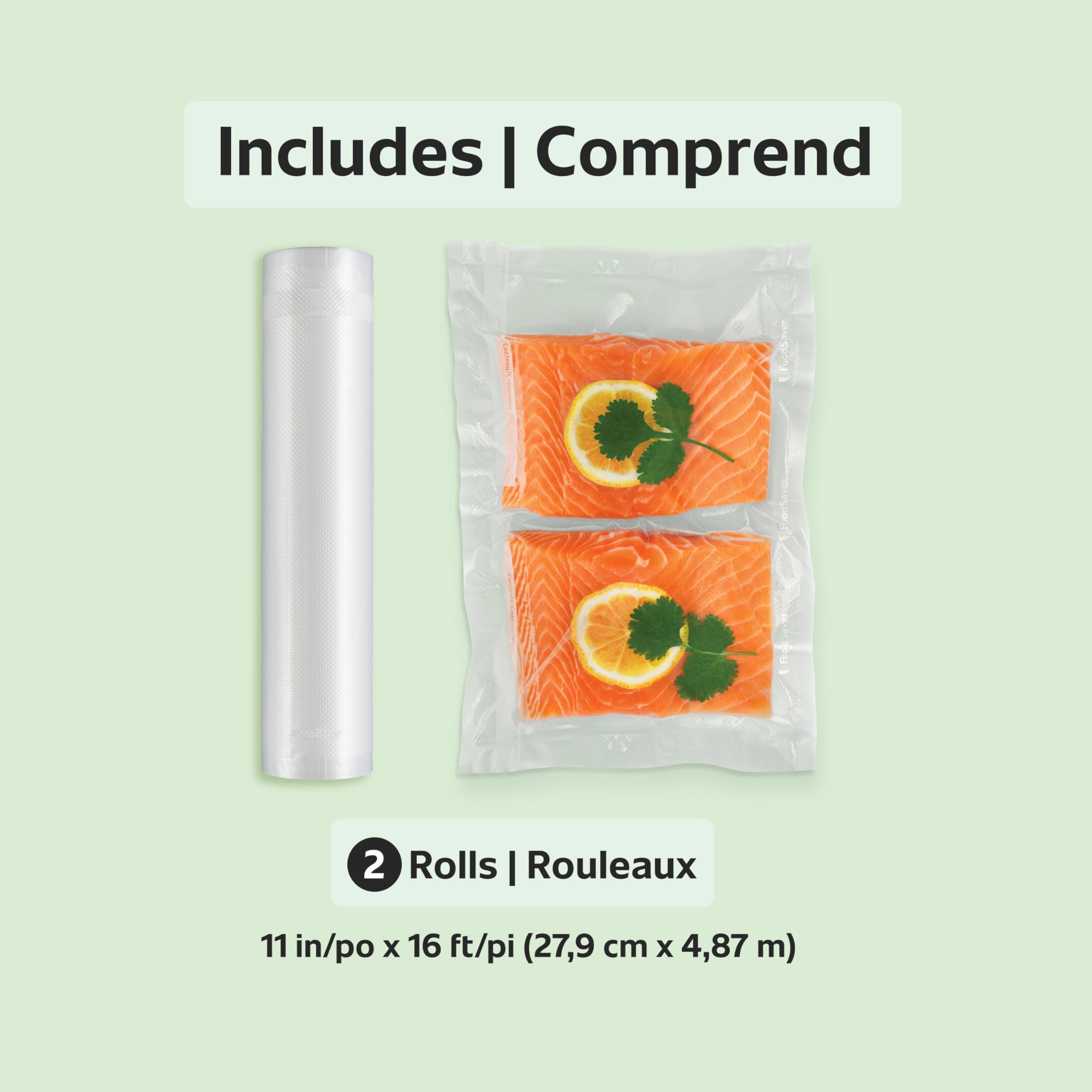 FoodSaver 11x16 rolls aid meal prep with neatly sealed leftovers