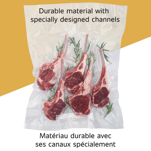 Foodsaver bag ready for sous vide cooking and even heat.