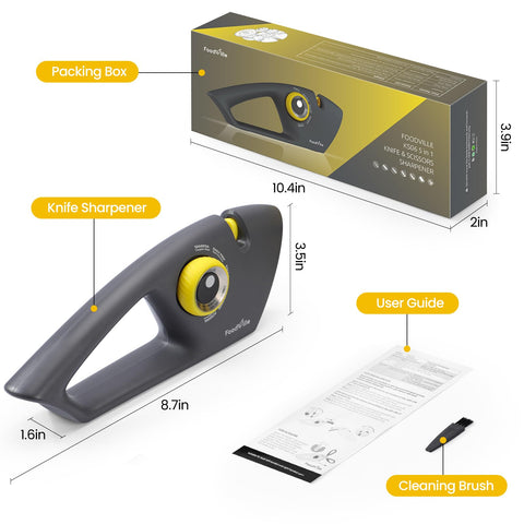 FoodVille sharpener with special knob design increases sharpening options.