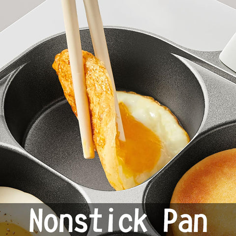 Foorey Home Egg Pan includes a green cleaning brush for easy maintenance.