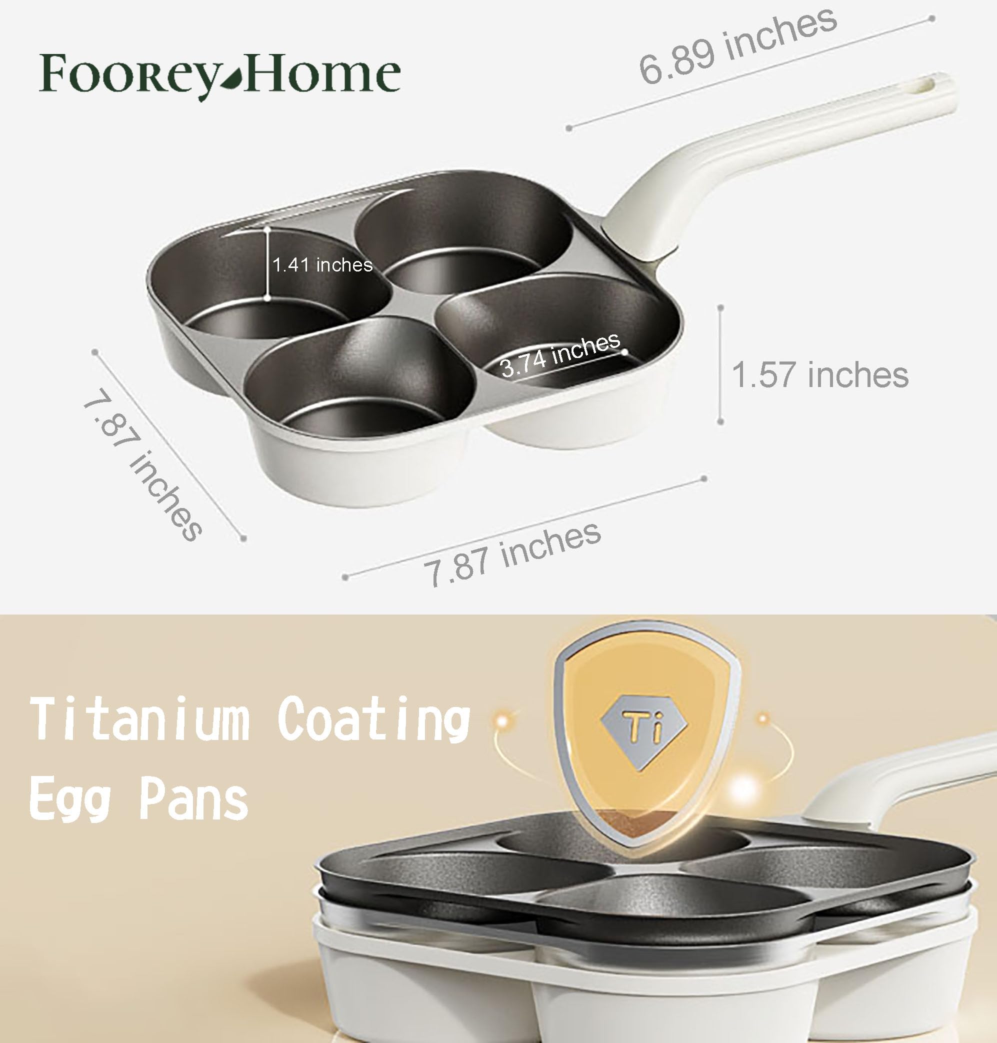 Foorey Home Egg Pan on-stove design supports induction and gas cooking.