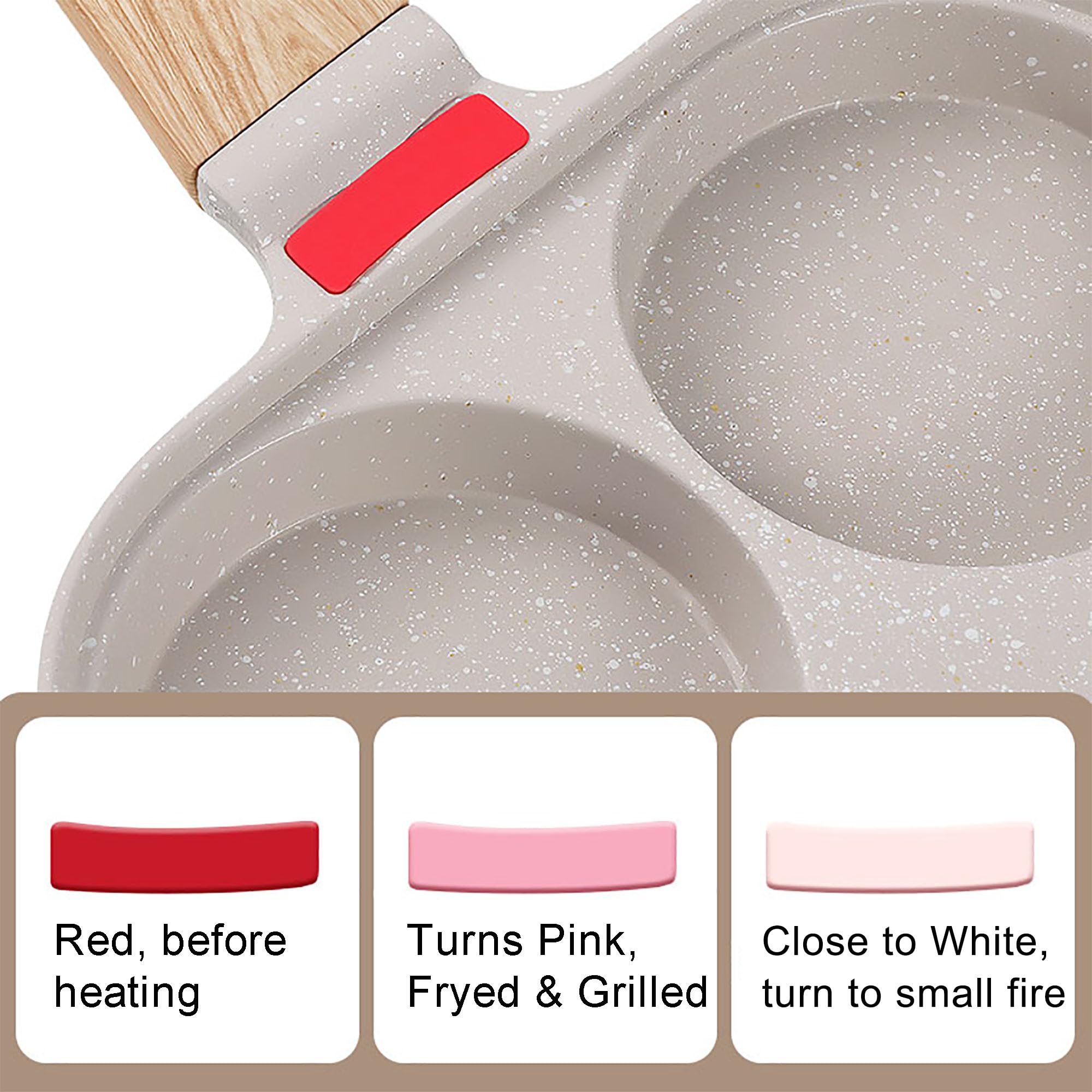 Foorey Home omelette pan with faux wooden handle for comfortable grip and style.