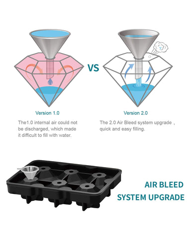 Foosi Diamond ice cube tray close-up shows BPA-free material for safe freezer use.