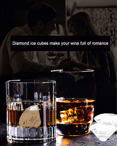 Foosi Diamond ice cubes four-block tray demonstrates versatile use for cocktails and kids' treats.