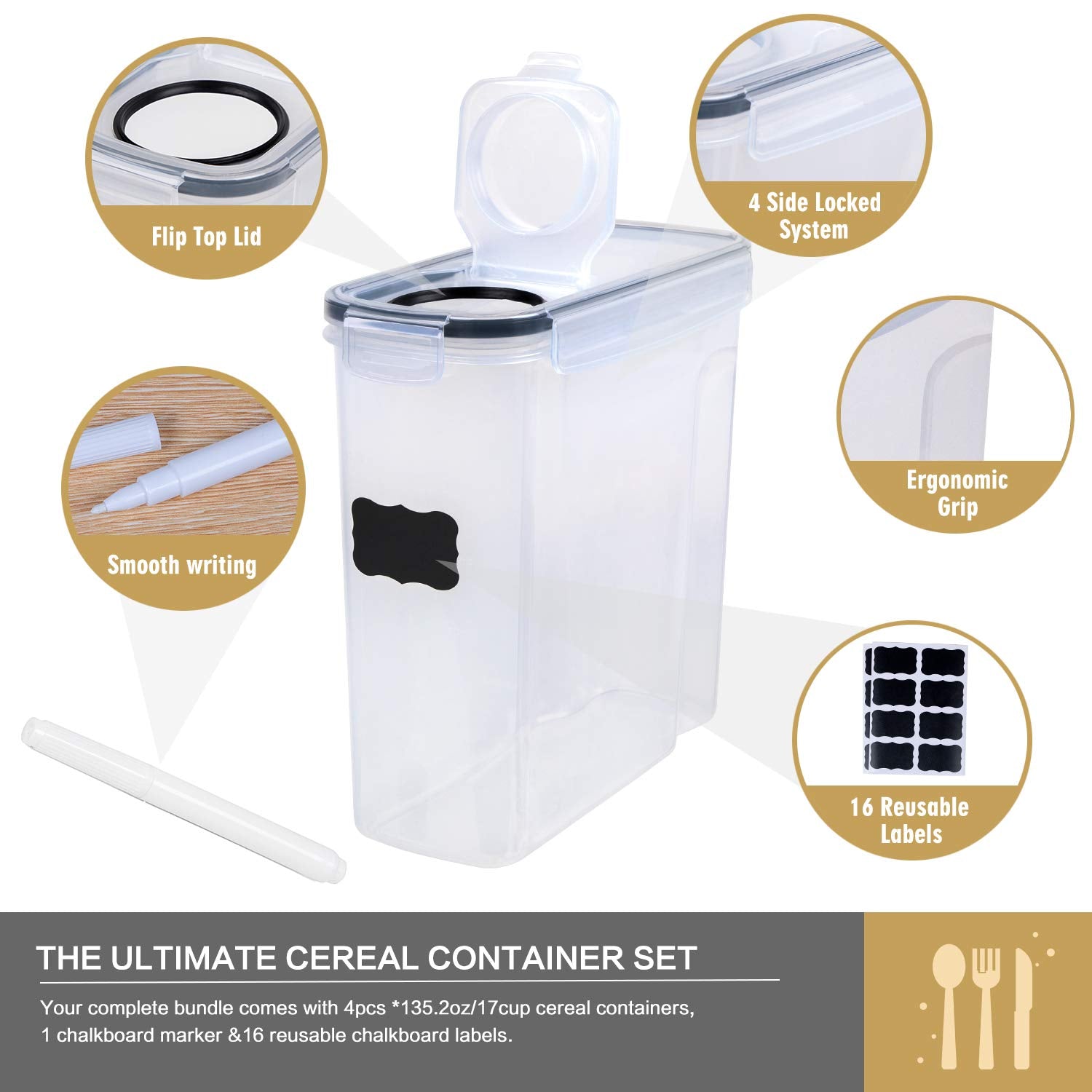 FOOYOO containers with four-sided lids and silicone seal keep food fresh longer.
