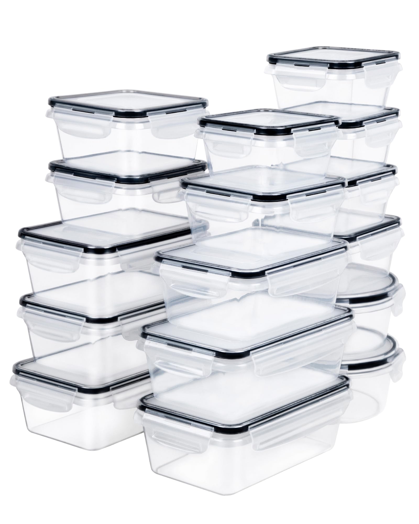 FOOYOO airtight snap-lock lids keep food fresh and odors contained.