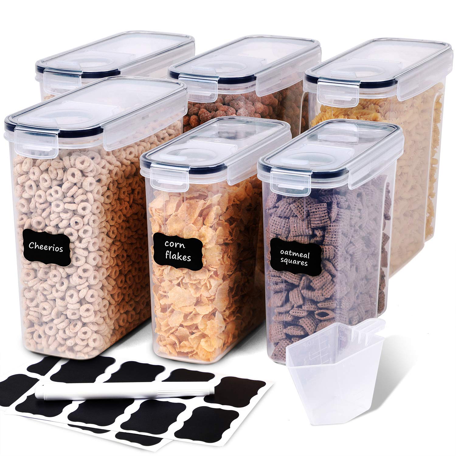 FOOYOO 4L airtight cereal container keeps pantry cereals fresh.