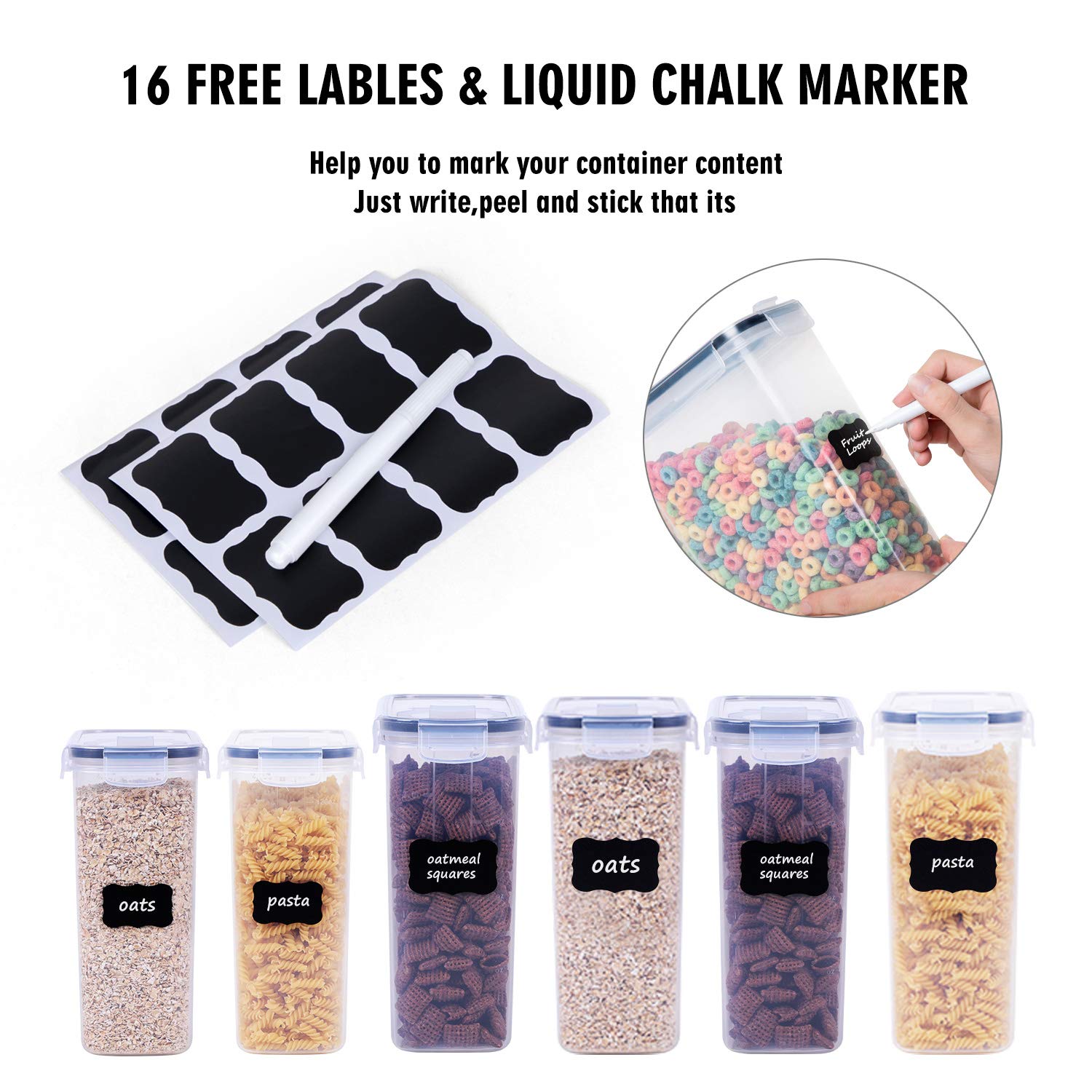 FOOYOO 4L multi-use container suitable for flour, nuts, or pasta.