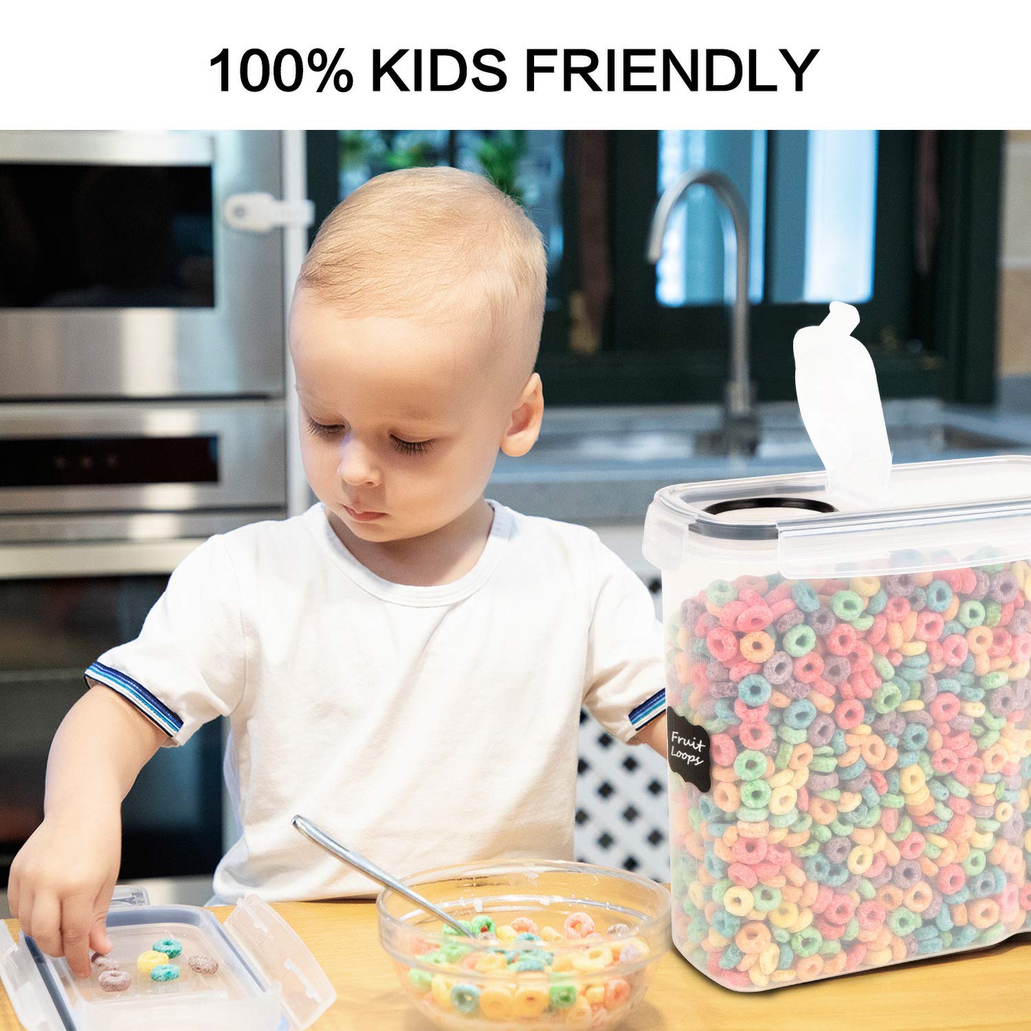 FOOYOO pantry storage keeps kitchen neat and organized.