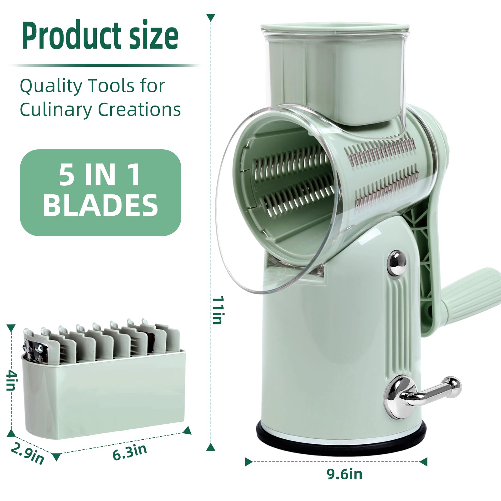 Fooyoubei blade storage box displaying five blades for versatile prep