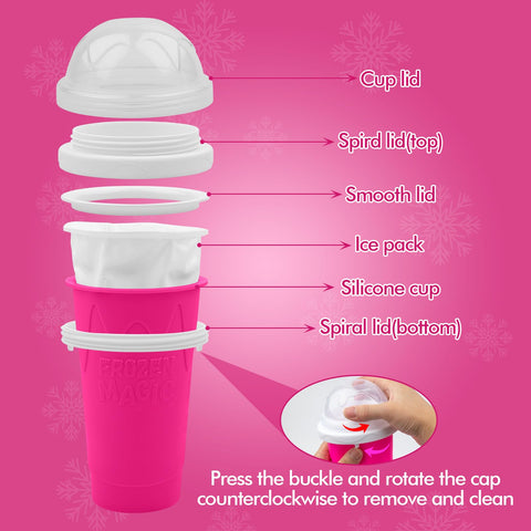 Fopudy Slushy Maker Cup with DIY drinks demonstrates versatile beverage options.