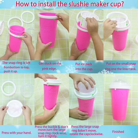 Fopudy Slushy Maker Cup EVA lining detail highlights easy refreeze and reuse.