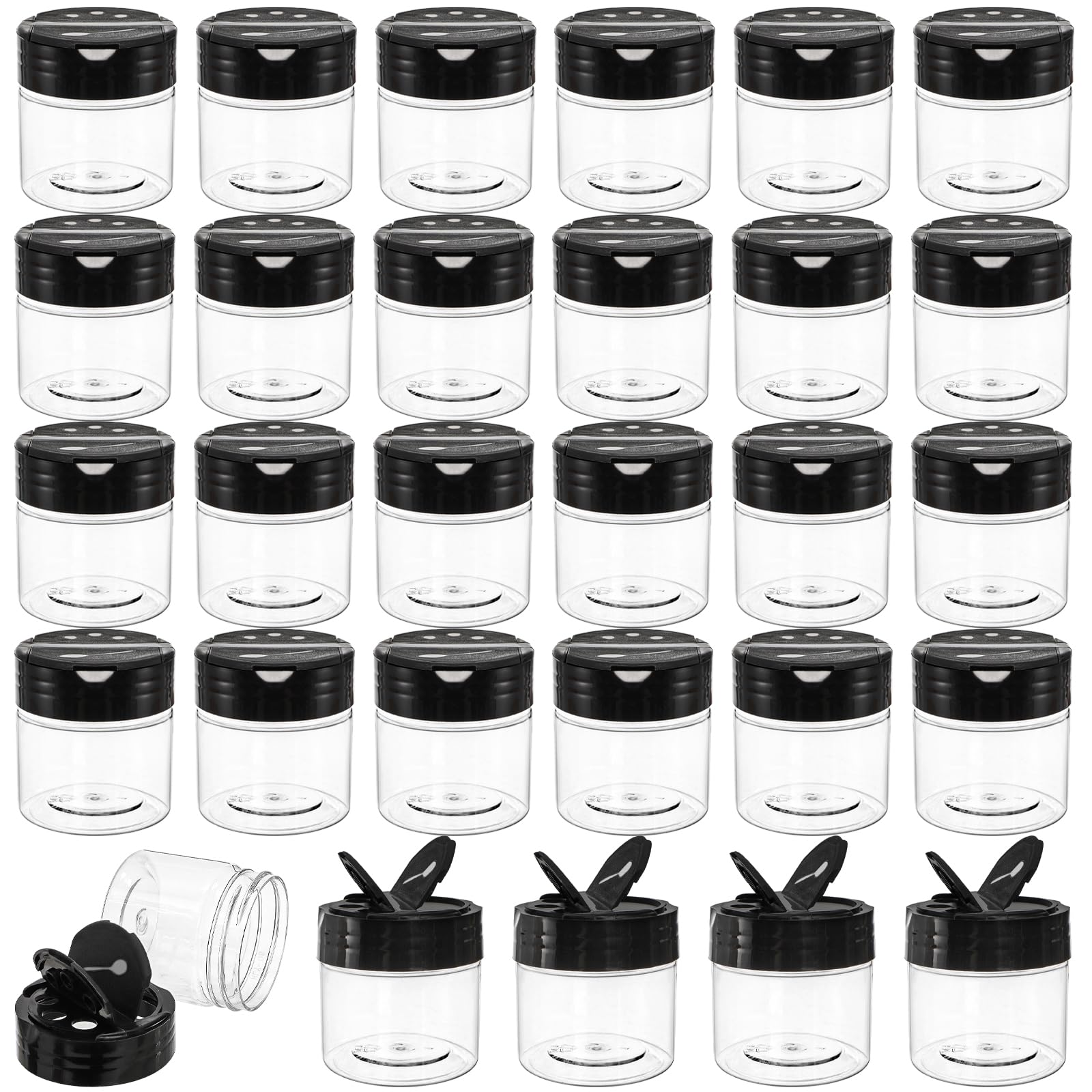 Foraineam 30-pack clear jars for organized pantry and spice access