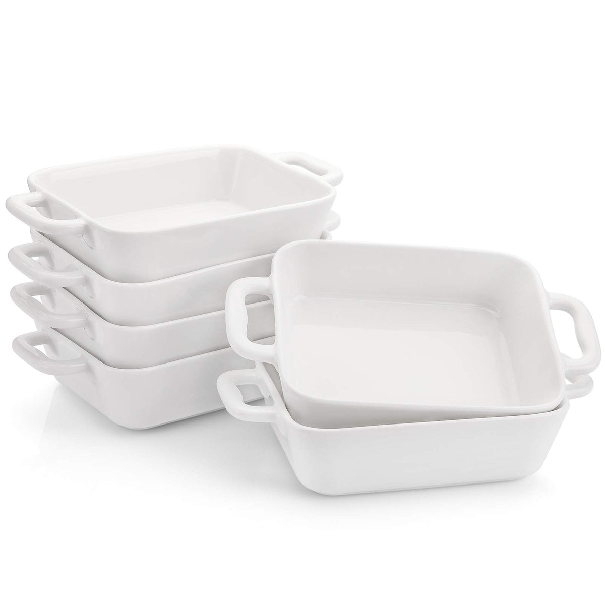 Foraineam 6-piece bakeware set in white porcelain for versatile cooking and serving