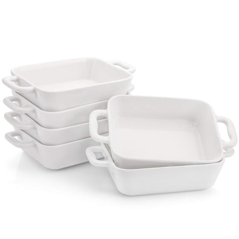 Foraineam 6-piece bakeware set in white porcelain for versatile cooking and serving
