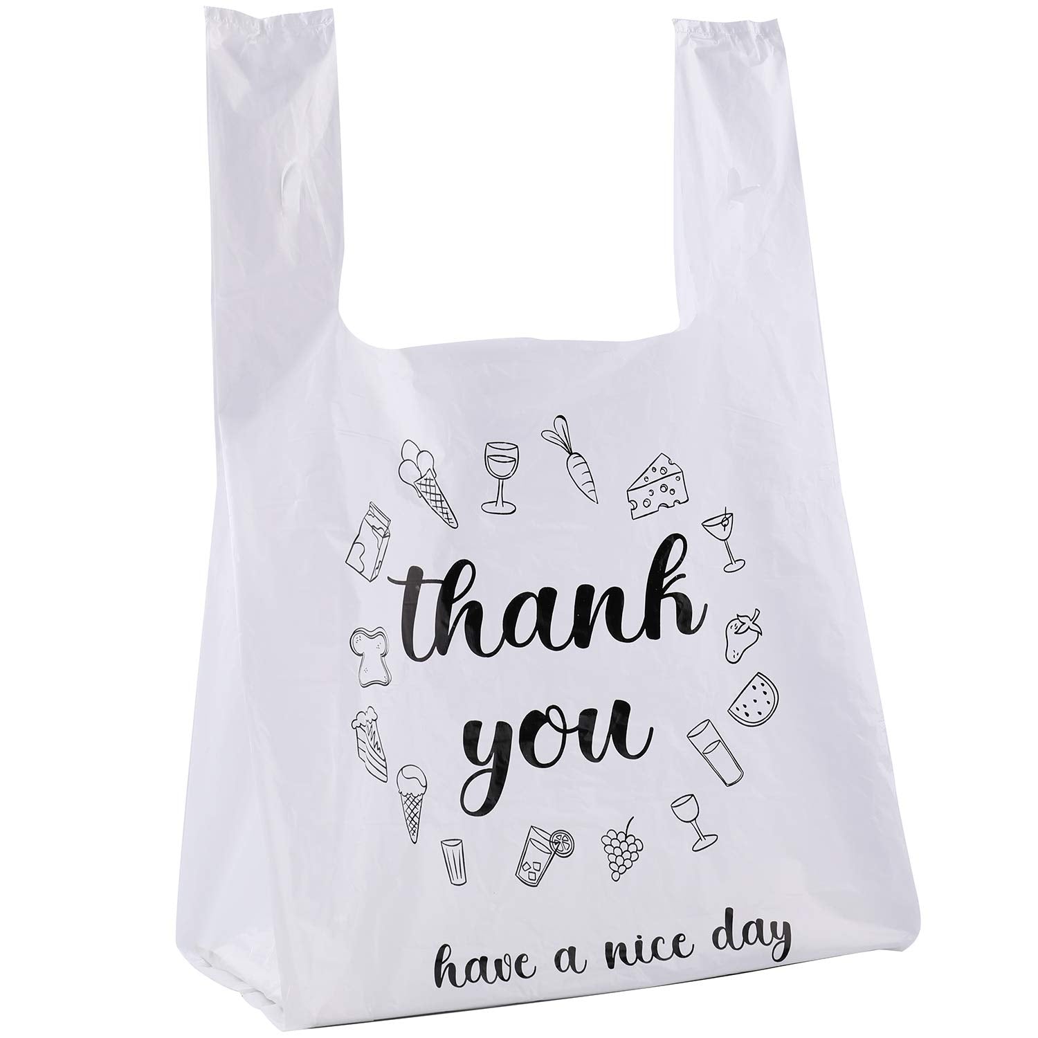 Foraineam thank you bags 13x7x21 inch, sturdy packing for groceries.